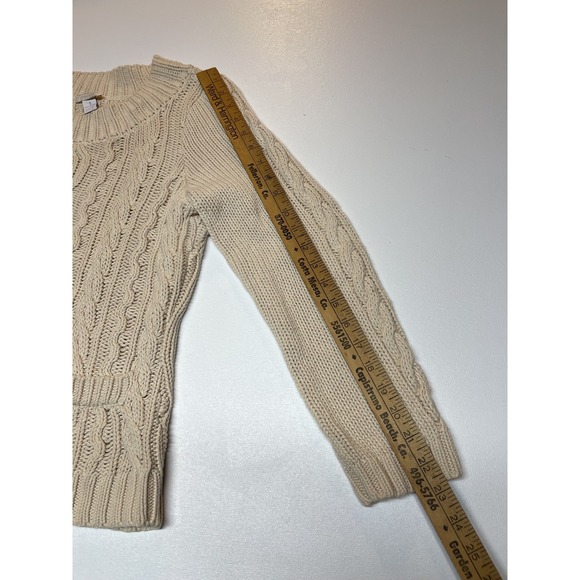 Chico's Women's Knit Crochet‎ Pullover Sweater Beige Size 1 Medium - Picture 5 of 7